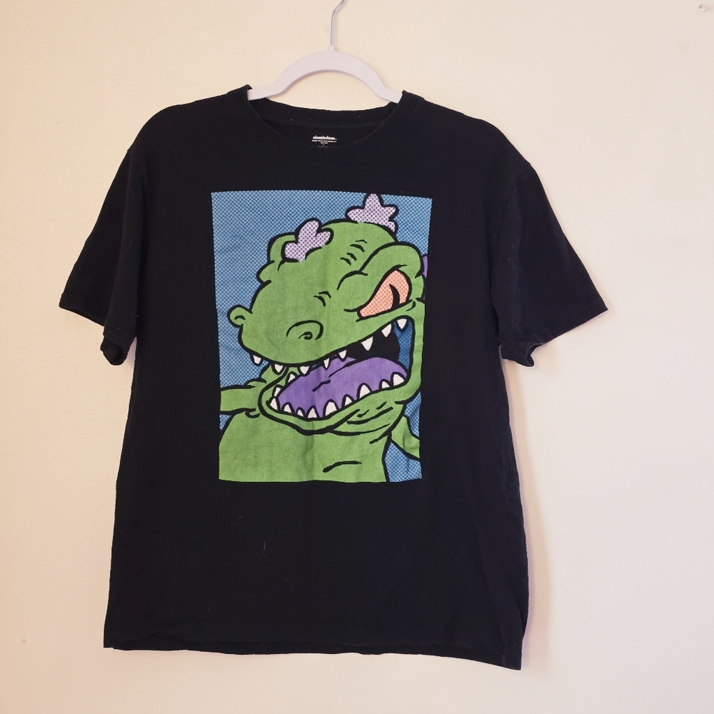 Nickelodeon Women's Large Rugrats Reptar Black Tee